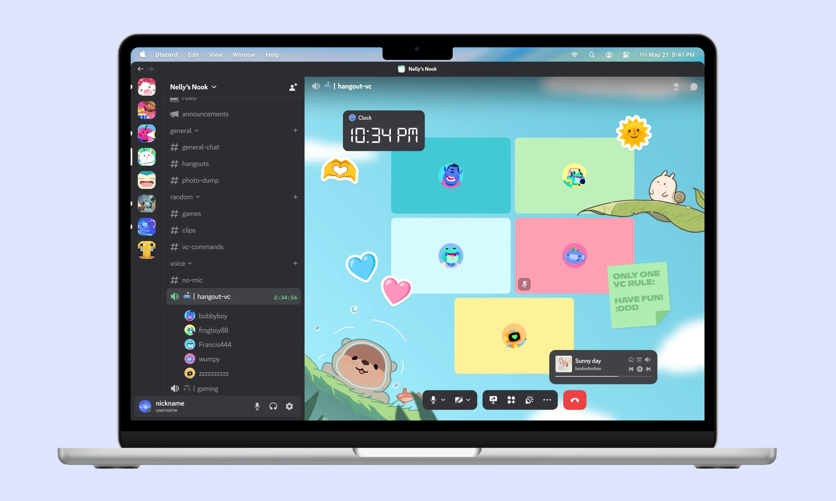 Discord Spaces final solution shown on a laptop